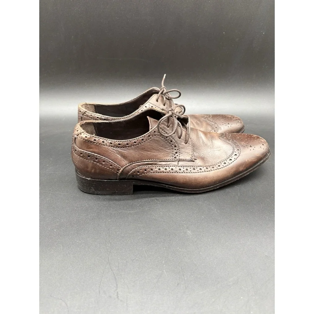 Bostonian Brown Leather Wingtip‎ Oxford Dress Shoes Mens 9W Vintage